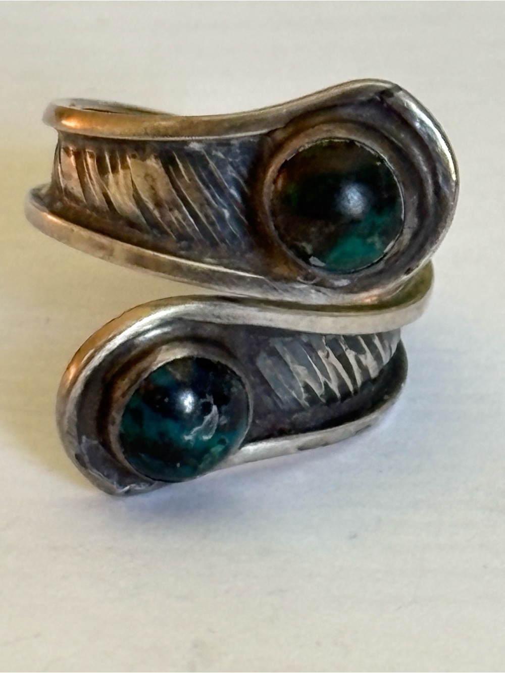Sterling Silver Stone Wrap Ring - Chrysocolla (Eliat)